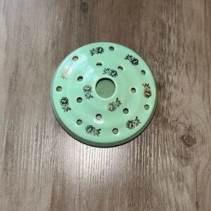 RARE Vintage Pottery Vase, Flower Holder, With Gold Floral Design